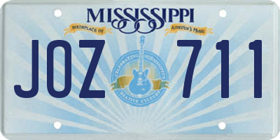 MS license plate JOZ711