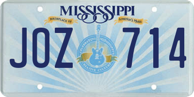 MS license plate JOZ714