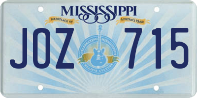 MS license plate JOZ715