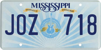 MS license plate JOZ718