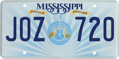 MS license plate JOZ720