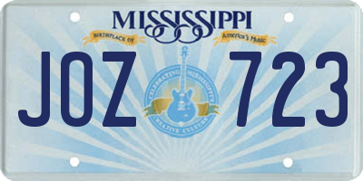 MS license plate JOZ723