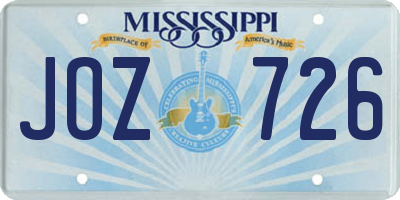 MS license plate JOZ726