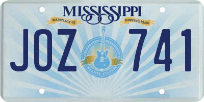 MS license plate JOZ741