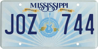 MS license plate JOZ744