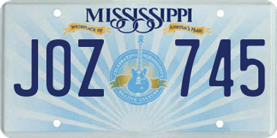 MS license plate JOZ745
