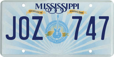 MS license plate JOZ747