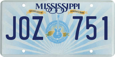 MS license plate JOZ751