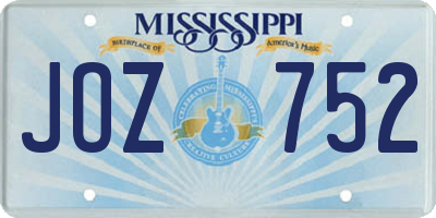MS license plate JOZ752