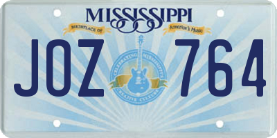 MS license plate JOZ764