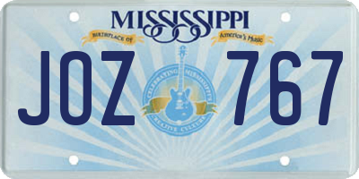 MS license plate JOZ767
