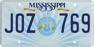 MS license plate JOZ769