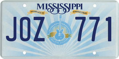MS license plate JOZ771