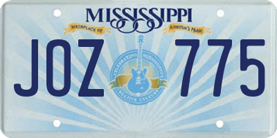 MS license plate JOZ775