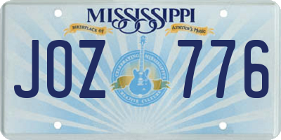 MS license plate JOZ776