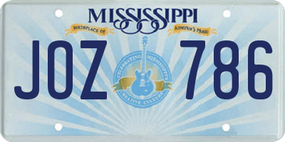 MS license plate JOZ786