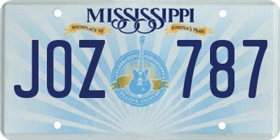 MS license plate JOZ787