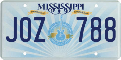 MS license plate JOZ788