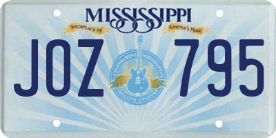 MS license plate JOZ795