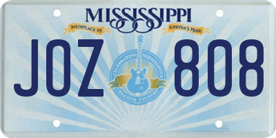 MS license plate JOZ808