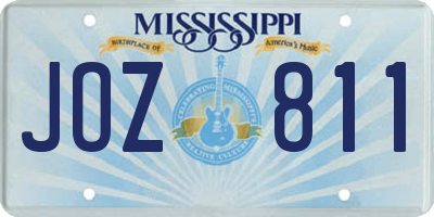 MS license plate JOZ811