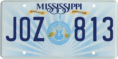 MS license plate JOZ813