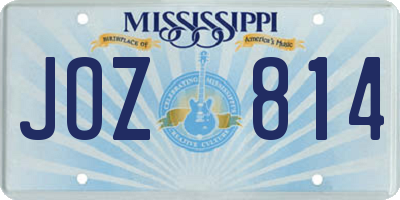 MS license plate JOZ814