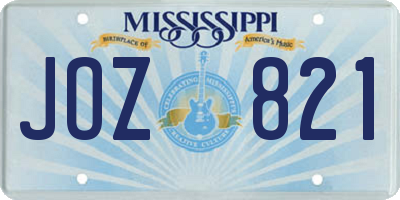 MS license plate JOZ821