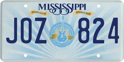 MS license plate JOZ824