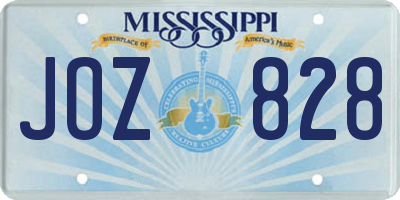 MS license plate JOZ828