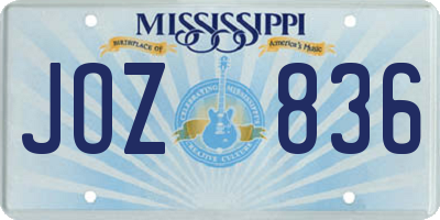 MS license plate JOZ836