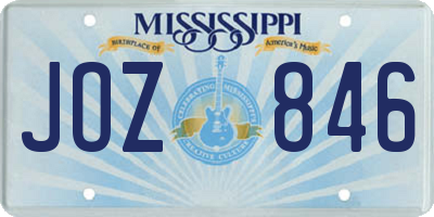 MS license plate JOZ846