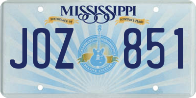 MS license plate JOZ851