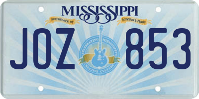 MS license plate JOZ853