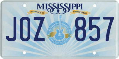 MS license plate JOZ857