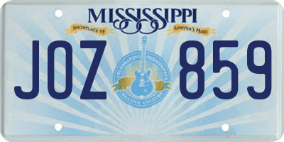 MS license plate JOZ859