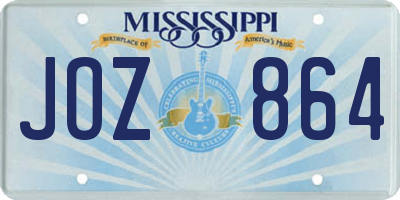MS license plate JOZ864