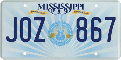 MS license plate JOZ867