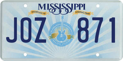 MS license plate JOZ871