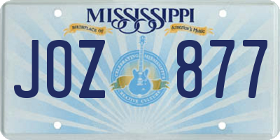 MS license plate JOZ877