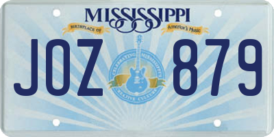 MS license plate JOZ879