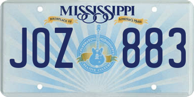 MS license plate JOZ883