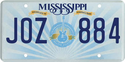 MS license plate JOZ884