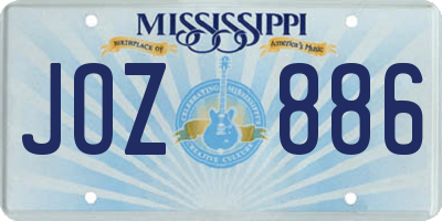 MS license plate JOZ886
