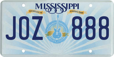 MS license plate JOZ888