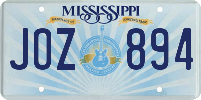 MS license plate JOZ894