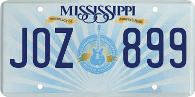 MS license plate JOZ899