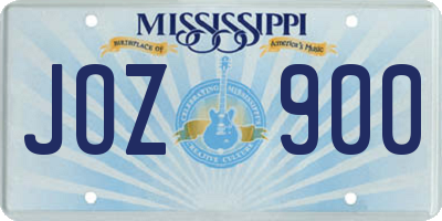 MS license plate JOZ900