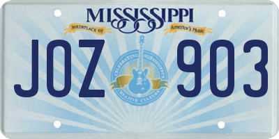 MS license plate JOZ903