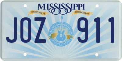 MS license plate JOZ911